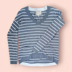 Vince Camuto Cotton V-neck Sweater Normcore Scandi Girl Cabincore XS